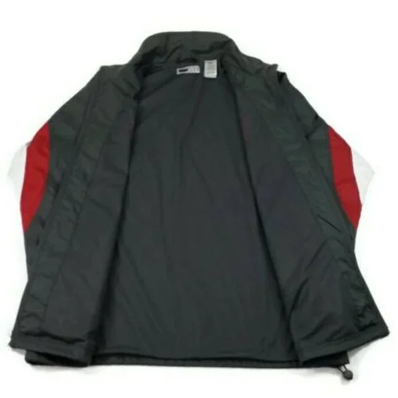 Vintage Fila Gray Red Tricolor Lined Full Zip Long Sleeve Mens Jacket Size XXL